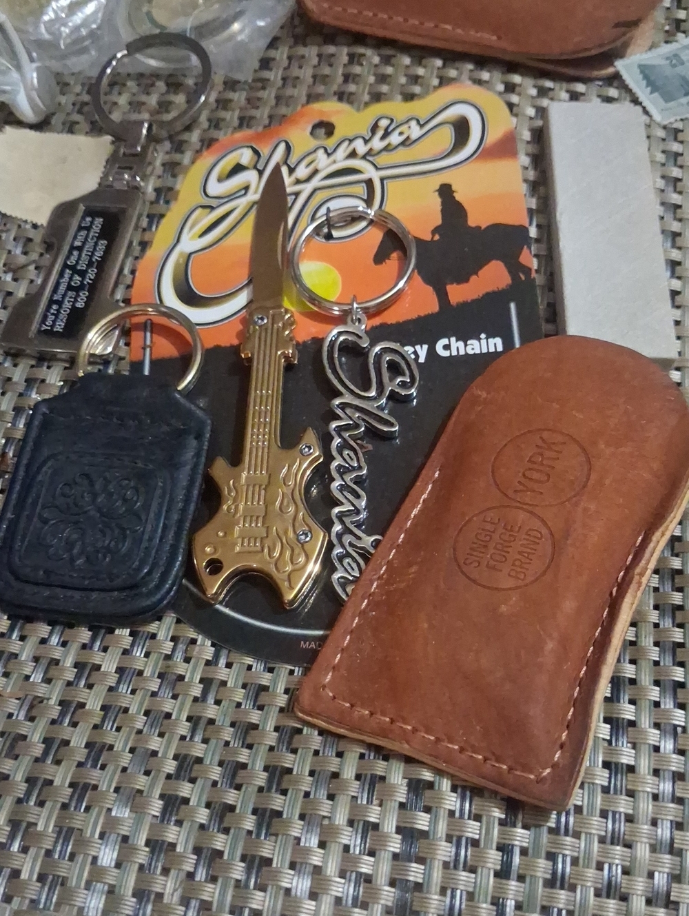 Gold Guitar with Brown Leather Pouch&pictured Items